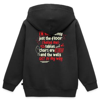 Tollpatschige Leute, die sagen - Kinder Premium Organic Zip Hoodie - Schwarz - Hinten - AI Model Kid Male (0cm)