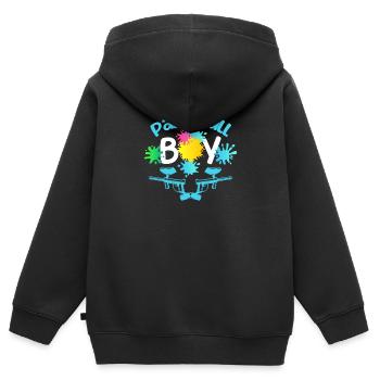 Paintball Junge Geburtstagsfeier Lustige Paintball - Kinder Premium Organic Zip Hoodie - Schwarz - Hinten - AI Model Kid Male (0cm)