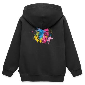 Paintball Liebhaber Gesichtsmaske Paint Ball Team - Kinder Premium Organic Zip Hoodie - Schwarz - Hinten - AI Model Kid Male (0cm)