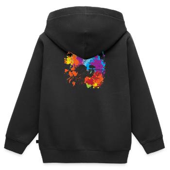 Cool Paintball Frau Silhouette Paint Ball Mädchen - Kinder Premium Organic Zip Hoodie - Schwarz - Hinten - AI Model Kid Male (0cm)