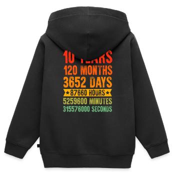 10 Years Birhday 10 Jahre Geburtstag Sprüche 10 - Kinder Premium Organic Zip Hoodie - Schwarz - Hinten - AI Model Kid Male (0cm)