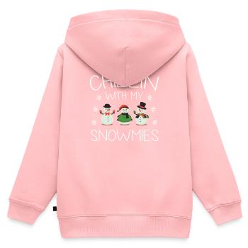 Chillin Mit Meinem Snowmies Schneemann - Kinder Premium Organic Zip Hoodie - Rosa - Hinten - AI Model Kid Female (0cm)