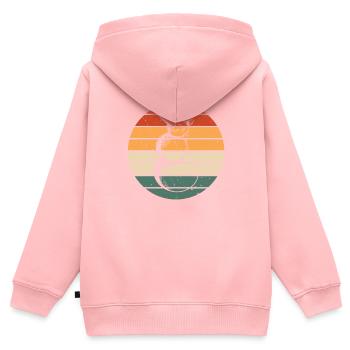 Retro Schneemann Design - Kinder Premium Organic Zip Hoodie - Rosa - Hinten - AI Model Kid Female (0cm)