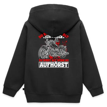Du Bist Nie Zu Alt Zum Fahren Du Wirst Alt Wenn Du - Kinder Premium Organic Zip Hoodie - Schwarz - Hinten - AI Model Kid Male (0cm)