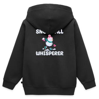 Schneeball Flüsterer - Kinder Premium Organic Zip Hoodie - Schwarz - Hinten - AI Model Kid Male (0cm)