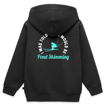 Drôle de cadeau d’écrémage d’étang - Sweat Premium à capuche zippé enfant bio - noir - Dos - AI Model Kid Male (0cm)