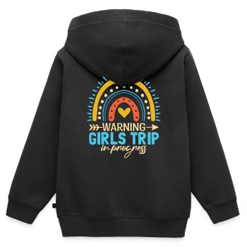 Rainbow Girls Ausflug - Kinder Premium Organic Zip Hoodie - Schwarz - Hinten - AI Model Kid Male (0cm)