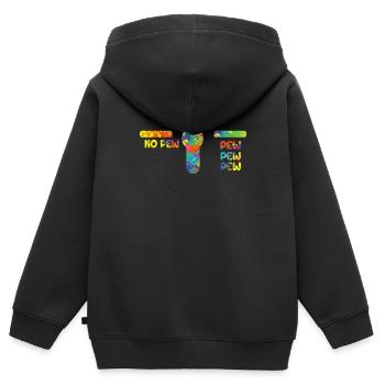 No Pew Funny Paintball Spieler Paintballing - Kinder Premium Organic Zip Hoodie - Schwarz - Hinten - AI Model Kid Male (0cm)