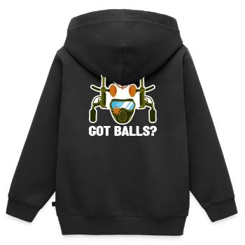 Got Balls Funny Paintball Spieler Paintballing - Kinder Premium Organic Zip Hoodie - Schwarz - Hinten - AI Model Kid Male (0cm)