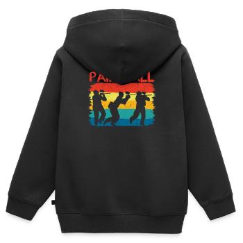 Paintball Cool Paintballers Tactical Team Sports - Kinder Premium Organic Zip Hoodie - Schwarz - Hinten - AI Model Kid Male (0cm)