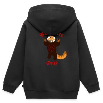 Bad vibes only - Sweat Premium à capuche zippé enfant bio - noir - Dos - AI Model Kid Male (0cm)