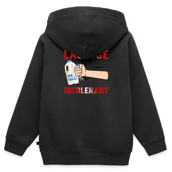 Lactose Intolerant Milk Cool Dairy Free Cheese Pun - Kids Premium Organic Zip-up Hoodie - black - Back - AI Model Kid Male (0cm)