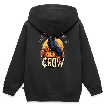 Tu so, als wäre ich eine Krähe Einfaches Halloween-Kostüm - Kinder Premium Organic Zip Hoodie - Schwarz - Hinten - AI Model Kid Male (0cm)