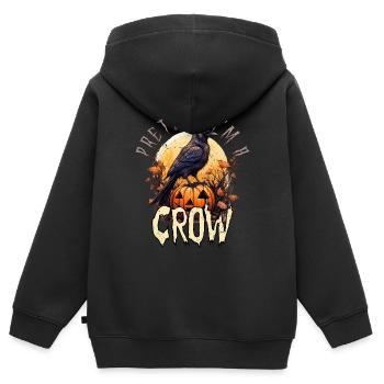 Tu so, als wäre ich eine Krähe Einfaches Halloween-Kostüm - Kinder Premium Organic Zip Hoodie - Schwarz - Hinten - AI Model Kid Male (0cm)