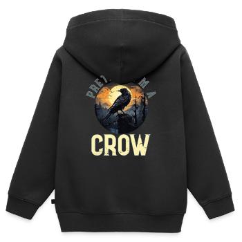 Tu so, als wäre ich eine Krähe Einfaches Halloween-Kostüm - Kinder Premium Organic Zip Hoodie - Schwarz - Hinten - AI Model Kid Male (0cm)