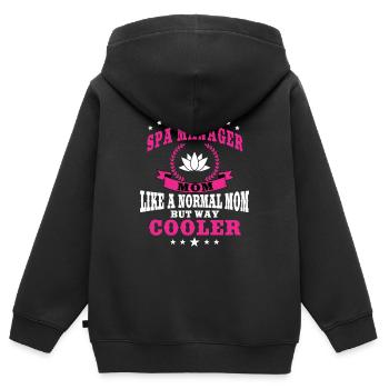 Drôle de directeur de spa maman - Sweat Premium à capuche zippé enfant bio - noir - Dos - AI Model Kid Male (0cm)