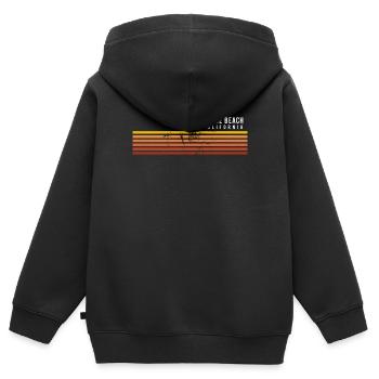 Retro Venice Beach Californie Vintage Vacances - Sweat Premium à capuche zippé enfant bio - noir - Dos - AI Model Kid Male (0cm)