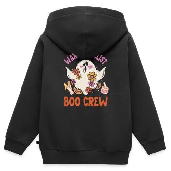 Wax Specialist Boo Crew Spooky Ghost Halloween - Kids Premium Organic Zip-up Hoodie - black - Back - AI Model Kid Male (0cm)