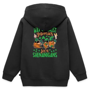 Wax Specialist Shenanigan's St. Patrick's Day - Kids Premium Organic Zip-up Hoodie - black - Back - AI Model Kid Male (0cm)