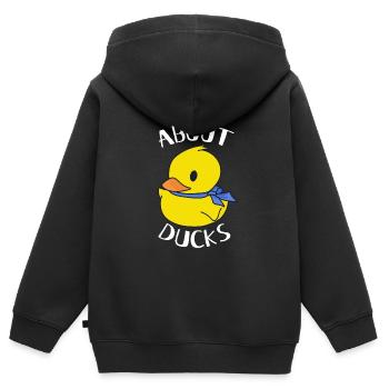 It's All About Ducks - Yellow Ducks - Kids Premium Organic Zip-up Hoodie - black - Back - AI Model Kid Male (0cm)