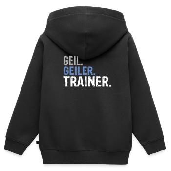 Trainer Bester Trainer Trainer Geburtstag Trainer - Kinder Premium Organic Zip Hoodie - Schwarz - Hinten - AI Model Kid Male (0cm)