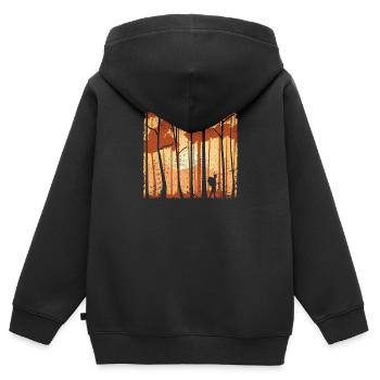 Wandern Outdoor Liebhaber Backpacking Camping - Kinder Premium Organic Zip Hoodie - Schwarz - Hinten - AI Model Kid Male (0cm)