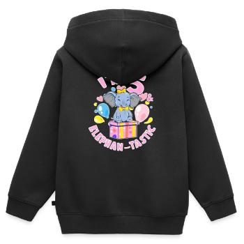 Birthday Elephant 5 Years Old Bday Party Gift - Kids Premium Organic Zip-up Hoodie - black - Back - AI Model Kid Male (0cm)
