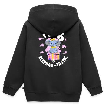 6th Birthday Daughter Cute 6 Year Old Girl Gift - Kinder Premium Organic Zip Hoodie - Schwarz - Hinten - AI Model Kid Male (0cm)