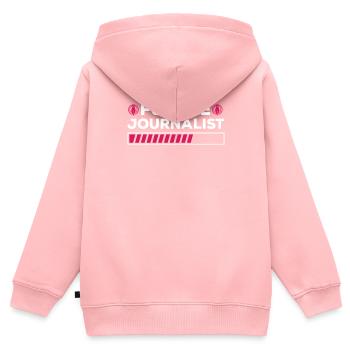 Future Journalist Shirt Media Journalism - Sweat Premium à capuche zippé enfant bio - rose - Dos - AI Model Kid Female (0cm)