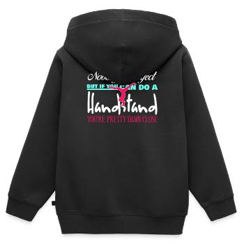 Handstand - Kinder Premium Organic Zip Hoodie - Schwarz - Hinten - AI Model Kid Male (0cm)
