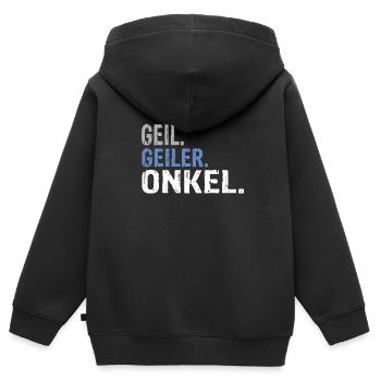 Onkel Onkel Geburtstag Onkel Spruch Onkel Neffe - Kinder Premium Organic Zip Hoodie - Schwarz - Hinten - AI Model Kid Male (0cm)