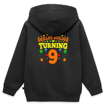9th birthday Boy Brick Builder 9 Years Old Gifts - Kinder Premium Organic Zip Hoodie - Schwarz - Hinten - AI Model Kid Male (0cm)