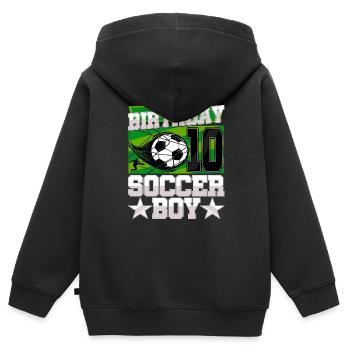 10th birthday Boy Soccer 10 Years Old Gifts - Kinder Premium Organic Zip Hoodie - Schwarz - Hinten - AI Model Kid Male (0cm)