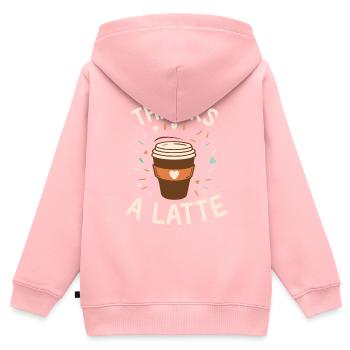 Merci A Latte - Sweat Premium à capuche zippé enfant bio - rose - Dos - AI Model Kid Female (0cm)