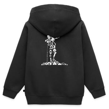 Trekking Randonneurs Randonnées Backpackers - Sweat Premium à capuche zippé enfant bio - noir - Dos - AI Model Kid Male (0cm)