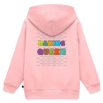 Reine de la pâtisserie - Sweat Premium à capuche zippé enfant bio - rose - Dos - AI Model Kid Female (0cm)