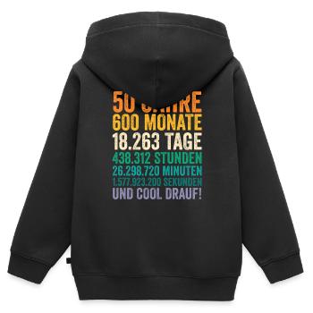 50 Jahre Fünfundvierzigster Geburtstag - Kinder Premium Organic Zip Hoodie - Schwarz - Hinten - AI Model Kid Male (0cm)