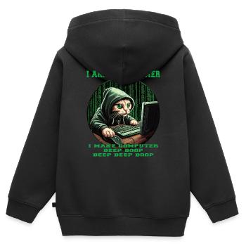 Ich bin Programmierer - Kinder Premium Organic Zip Hoodie - Schwarz - Hinten - AI Model Kid Male (0cm)