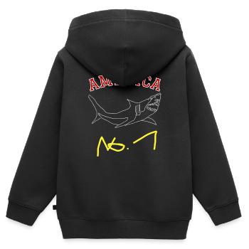 Amerika - Kinder Premium Organic Zip Hoodie - Schwarz - Hinten - AI Model Kid Male (0cm)
