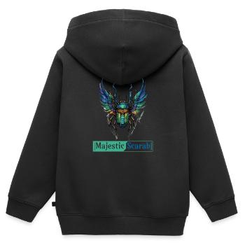 Majestic Scarab - Symbole de pouvoir et de protection - Sweat Premium à capuche zippé enfant bio - noir - Dos - AI Model Kid Male (0cm)