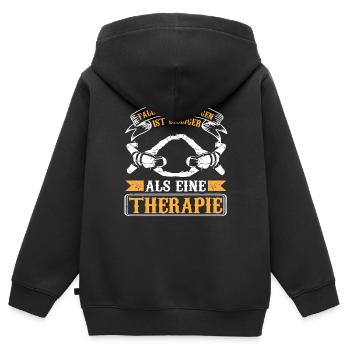 Fallschirm Fallschirmspringen - Kinder Premium Organic Zip Hoodie - Schwarz - Hinten - AI Model Kid Male (0cm)