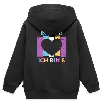 8 Jahre Mädchen Geschenk 8. Geburtstag Prinzessin - Kinder Premium Organic Zip Hoodie - Schwarz - Hinten - AI Model Kid Male (0cm)