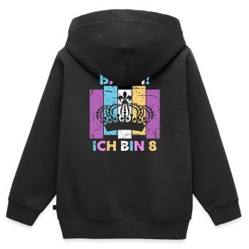 8 Jahre Mädchen Geschenk 8. Geburtstag Prinzessin - Kinder Premium Organic Zip Hoodie - Schwarz - Hinten - AI Model Kid Male (0cm)