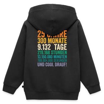 25 Jahre Fünfundzwanzigster Geburtstag - Kinder Premium Organic Zip Hoodie - Schwarz - Hinten - AI Model Kid Male (0cm)