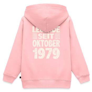 Oktober 1979 Legende seit 44 Jahren Mann Frau - Kinder Premium Organic Zip Hoodie - Rosa - Hinten - AI Model Kid Female (0cm)