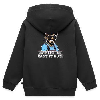 En cas de doute, jetez-le! - Sweat Premium à capuche zippé enfant bio - noir - Dos - AI Model Kid Male (0cm)