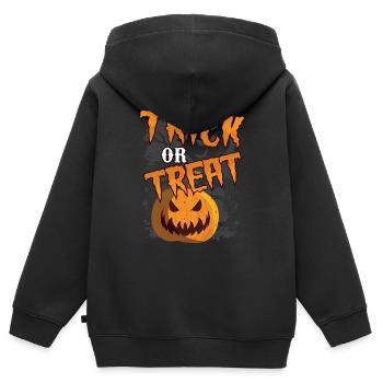 Halloween Trick or Treat Kürbis Horror - Kinder Premium Organic Zip Hoodie - Schwarz - Hinten - AI Model Kid Male (0cm)