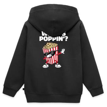 Cool Dabbing Popcorn Movie Night Funny What's Popp - Kinder Premium Organic Zip Hoodie - Schwarz - Hinten - AI Model Kid Male (0cm)