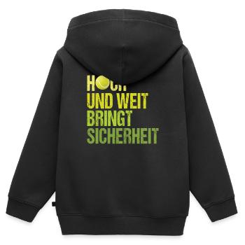 Tennis Taktik Tennisspieler - Kinder Premium Organic Zip Hoodie - Schwarz - Hinten - AI Model Kid Male (0cm)
