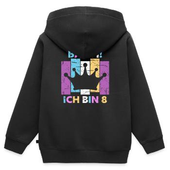 8 Jahre Mädchen Geschenk 8. Geburtstag Prinzessin - Kinder Premium Organic Zip Hoodie - Schwarz - Hinten - AI Model Kid Male (0cm)